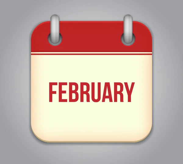 Vektor-Kalender-App-Symbol. Februar — Stockvektor