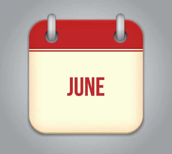 Vektor kalender app ikon. juni — Stock vektor