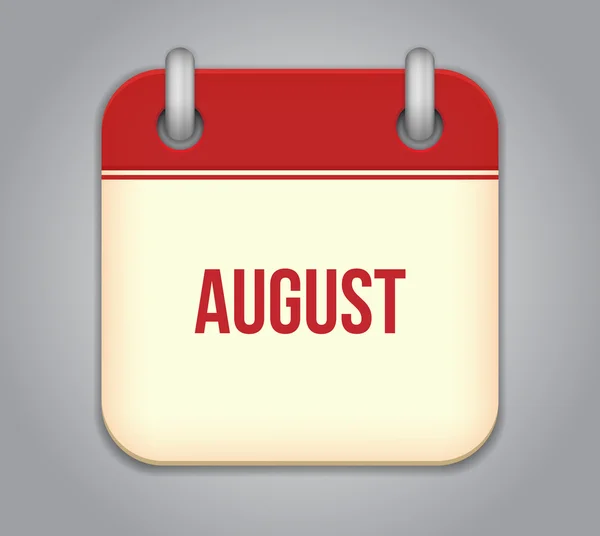 Icono de aplicación de calendario vectorial. Agosto — Vector de stock