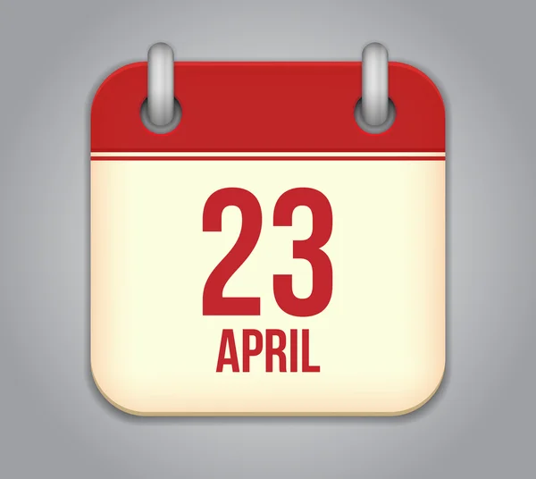 Vektor-Kalender-App-Symbol. 23. April — Stockvektor