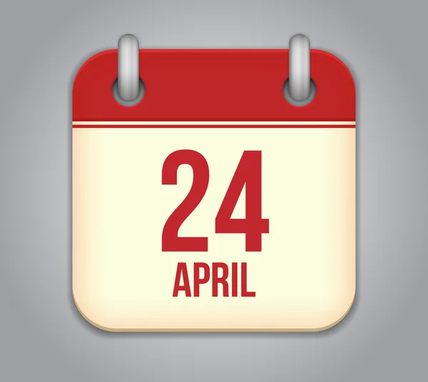 Icono de aplicación de calendario vectorial. 24 de abril — Vector de stock