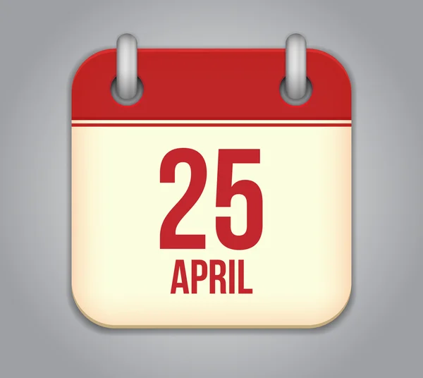 App pictogram van de kalender van de vector. 25 april — Stockvector