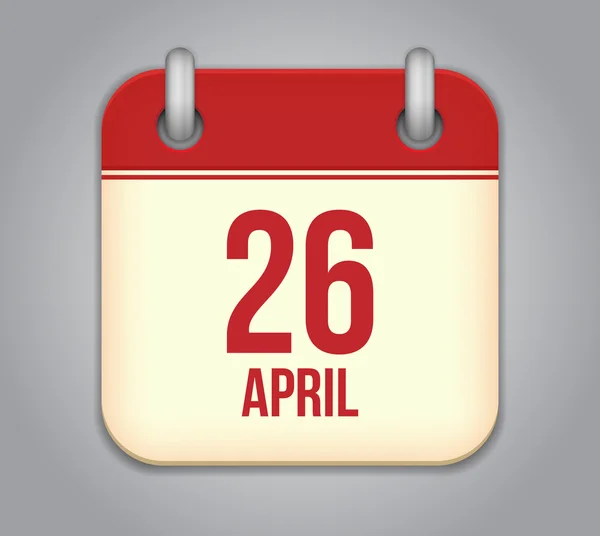 Vektor naptár ikonra. április 26-i — Stock Vector