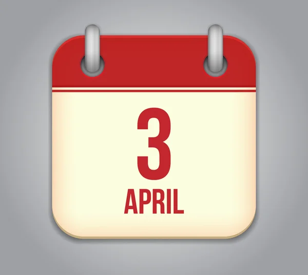 Vektor-Kalender-App-Symbol. 3. April — Stockvektor