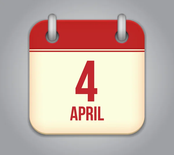 Vektor-Kalender-App-Symbol. 4. April — Stockvektor