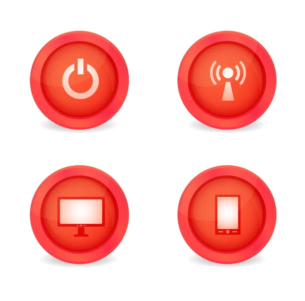 Set of glossy icons — Stock Vector