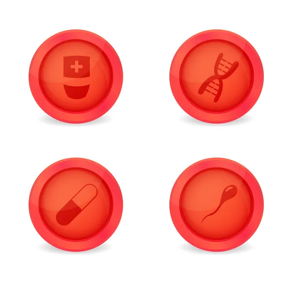 Vector set of medical icons on white background — Stock Vector