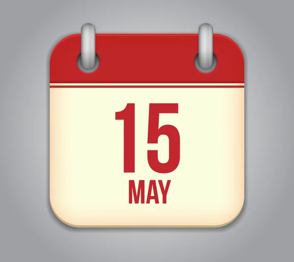 Vektor-Kalender-App-Symbol. 15. Mai — Stockvektor