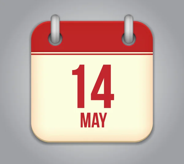 Vektor-Kalender-App-Symbol. 14. Mai — Stockvektor