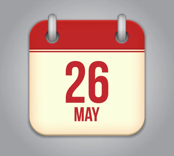 Vektor-Kalender-App-Symbol. 26. Mai — Stockvektor