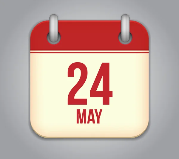 Vektor-Kalender-App-Symbol. 24. Mai — Stockvektor