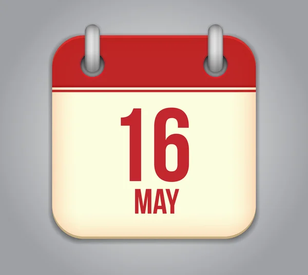 Icono de aplicación de calendario vectorial. 16 de mayo — Vector de stock