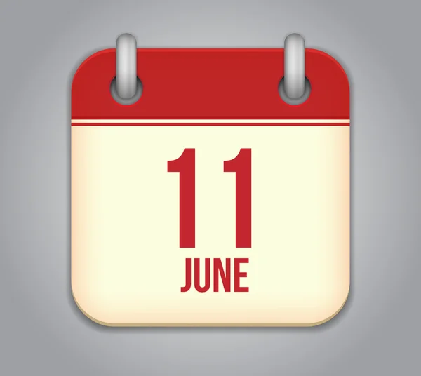 Icono de aplicación de calendario vectorial. 11 de junio — Vector de stock