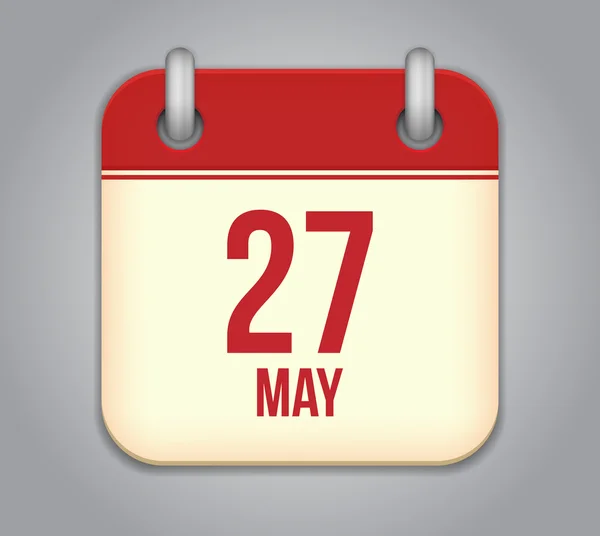 Ícone do aplicativo de calendário vetorial. 27 de Maio — Vetor de Stock