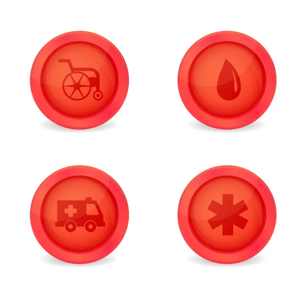 Vector set of medical icons on white background — Stock Vector