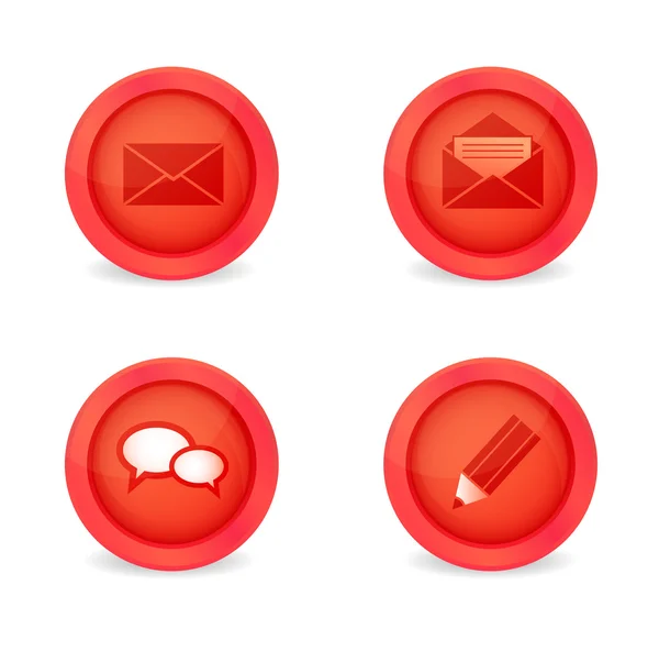 Set of glossy social icons — Stock Vector