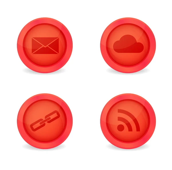 Set van glanzende internet iconen — Stockvector