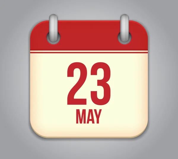 App pictogram van de kalender van de vector. 23 mei — Stockvector