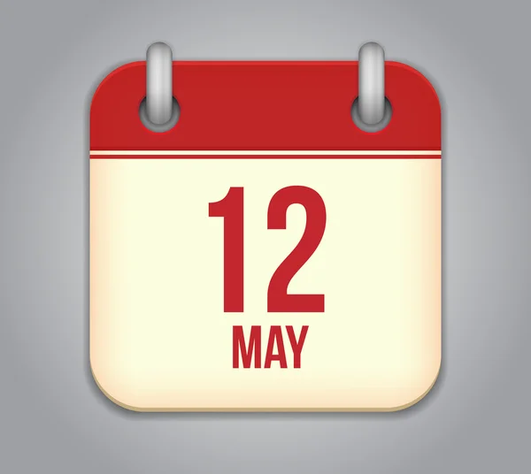 Vektor-Kalender-App-Symbol. 12. Mai — Stockvektor