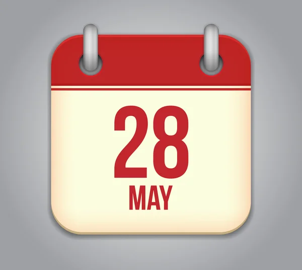 Icône d'application de calendrier vectoriel. 28 mai — Image vectorielle