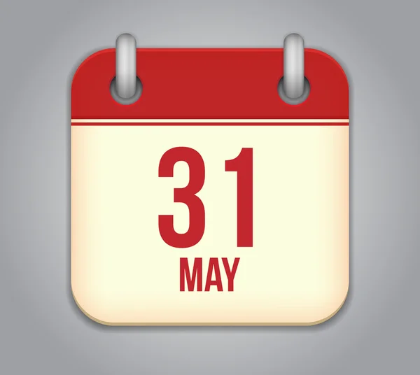 Vektor-Kalender-App-Symbol. 31. Mai — Stockvektor