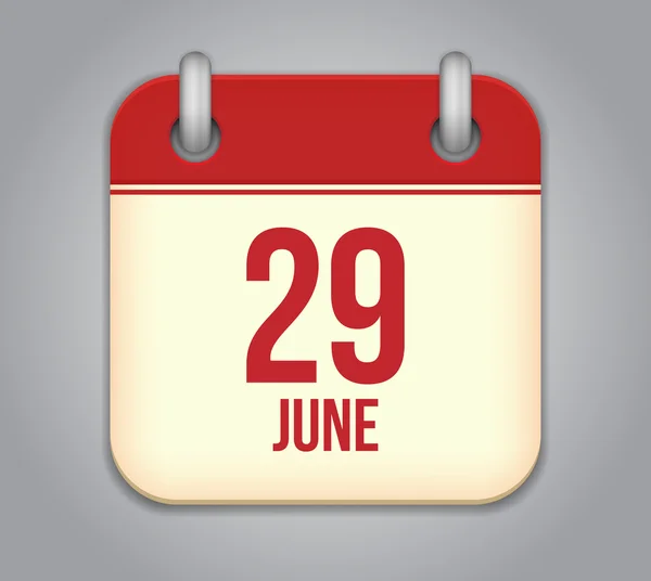 Vektor naptár app icon.29 június — Stock Vector
