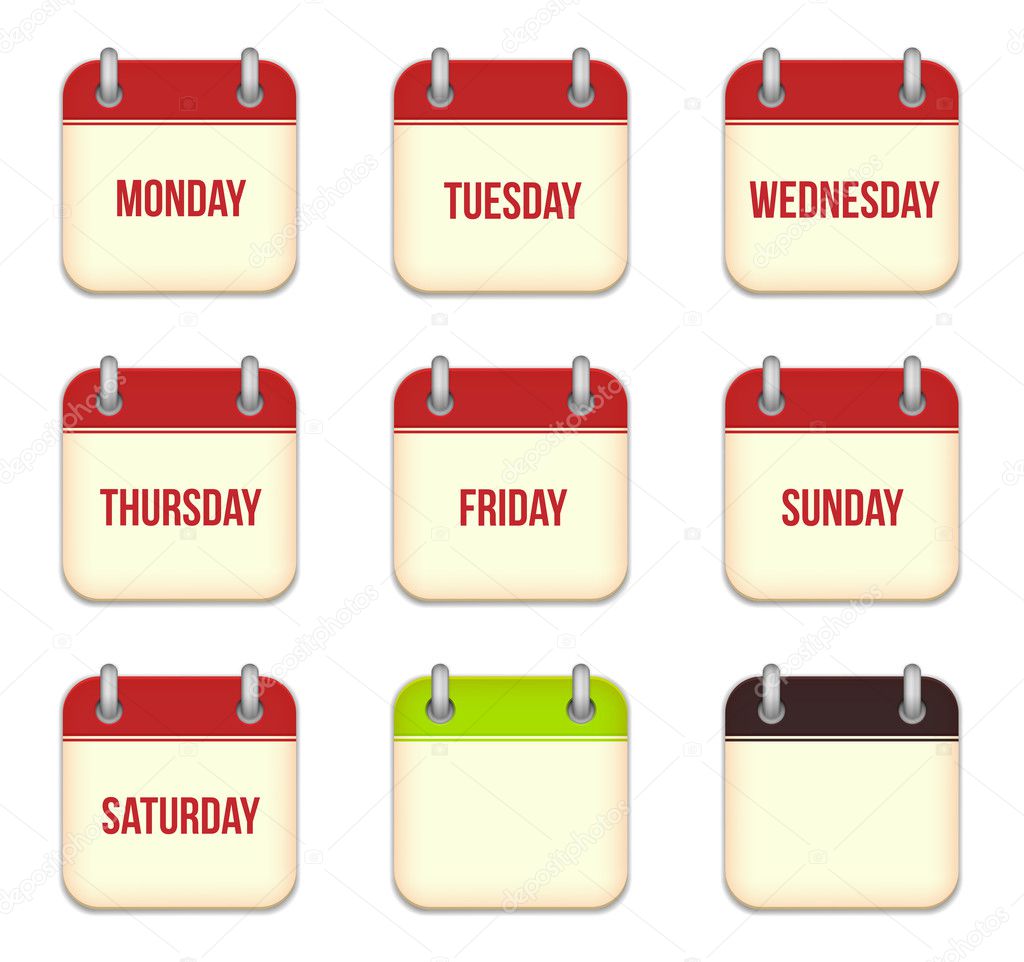 Vector calendar app icons