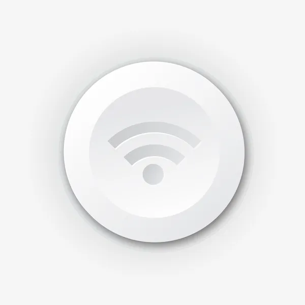 Botón wifi plástico blanco — Vector de stock