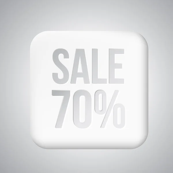 White plastic 70 percent SALE button — Stock Vector