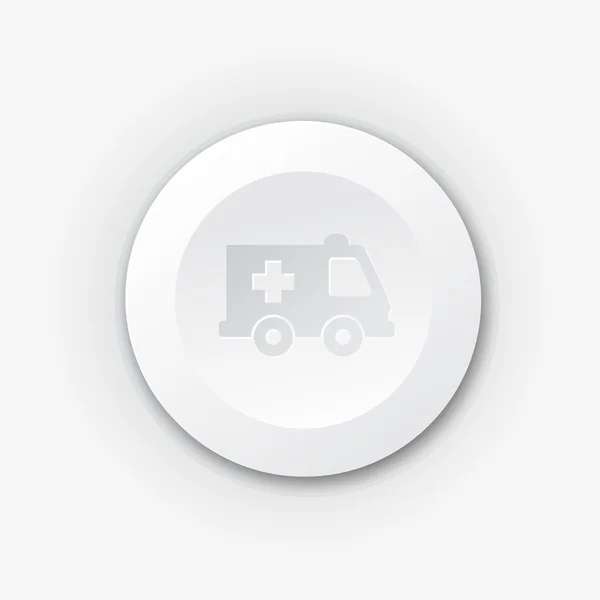 Ambulans ile beyaz plastik düğme — Stok Vektör