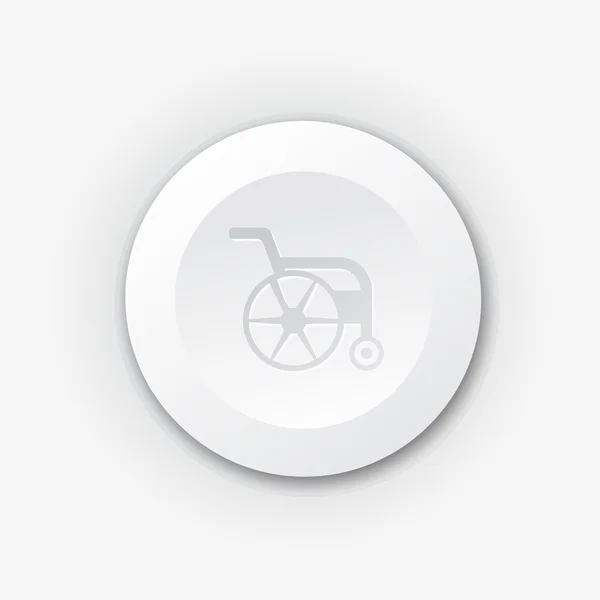 Bouton en plastique blanc avec fauteuil roulant — Image vectorielle