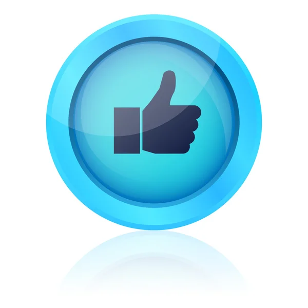 Blue vector like button — Stock Vector