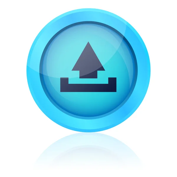 Azul vetor botão de upload — Vetor de Stock