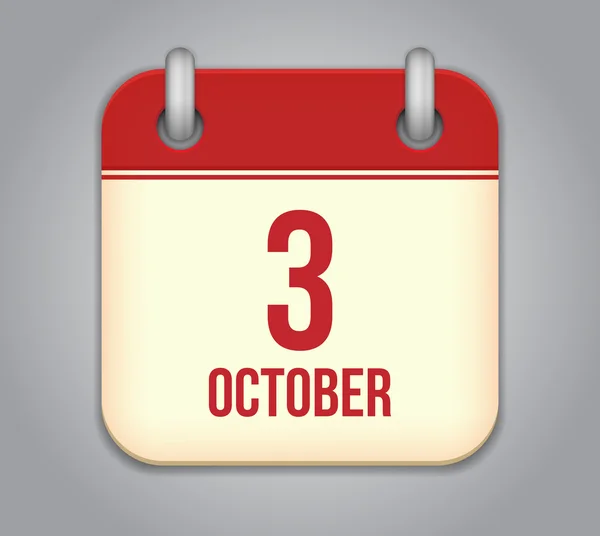 Icona dell'app calendario vettoriale ottobre — Vettoriale Stock