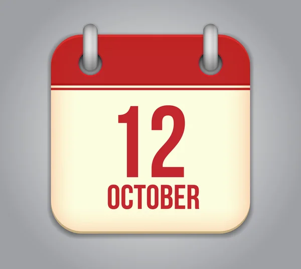 Vector octubre calendario icono de la aplicación — Vector de stock