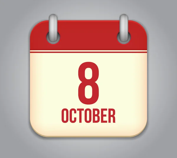 Vektor Oktober Kalender App Symbol — Stockvektor