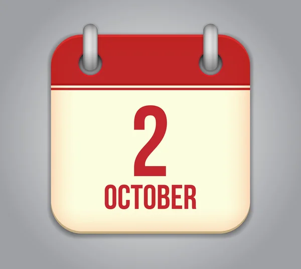 Vector October calendar app icon — Stock Vector