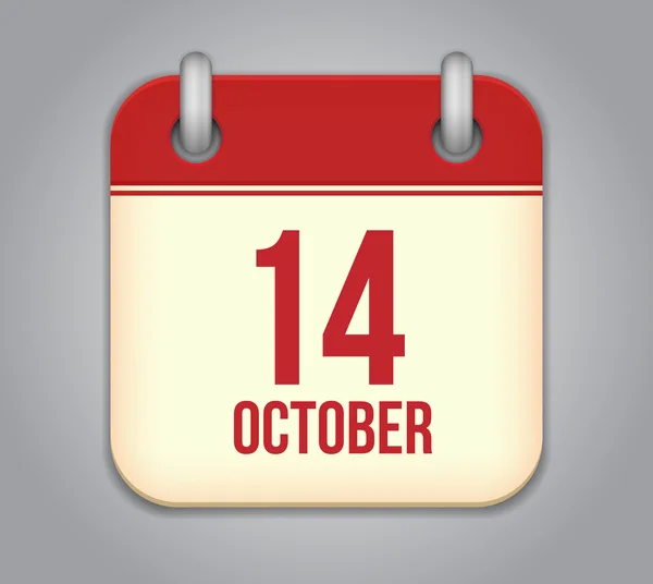 Vector octubre calendario icono de la aplicación — Archivo Imágenes Vectoriales