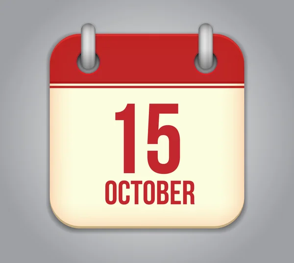Vector October calendar app icon — Stock Vector