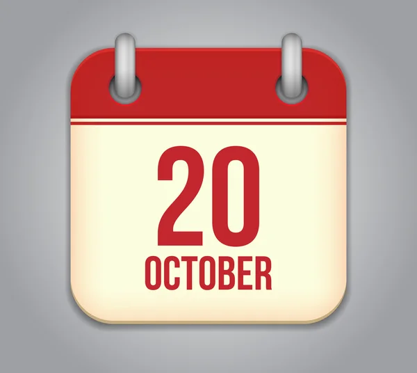 Vector octubre calendario icono de la aplicación — Archivo Imágenes Vectoriales