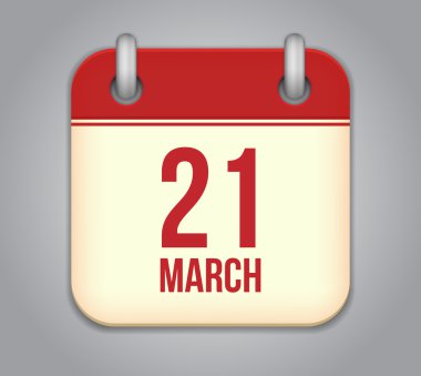 vektörel takvim app simgesi. 21 Mart