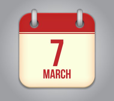 vektörel takvim app simgesi. 7 Mart