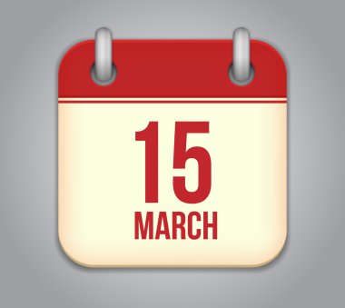vektörel takvim app simgesi. 15 Mart