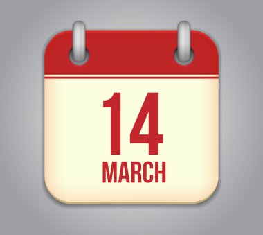 vektörel takvim app simgesi. 14 Mart