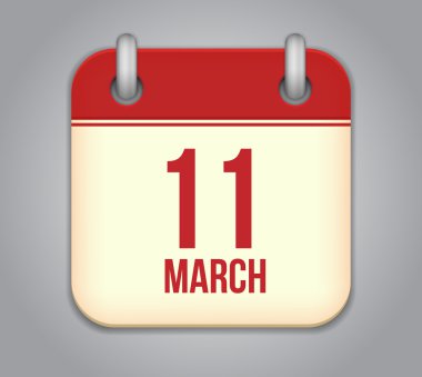 vektörel takvim app simgesi. 11 Mart