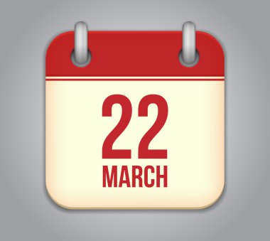 vektörel takvim app simgesi. 22 Mart