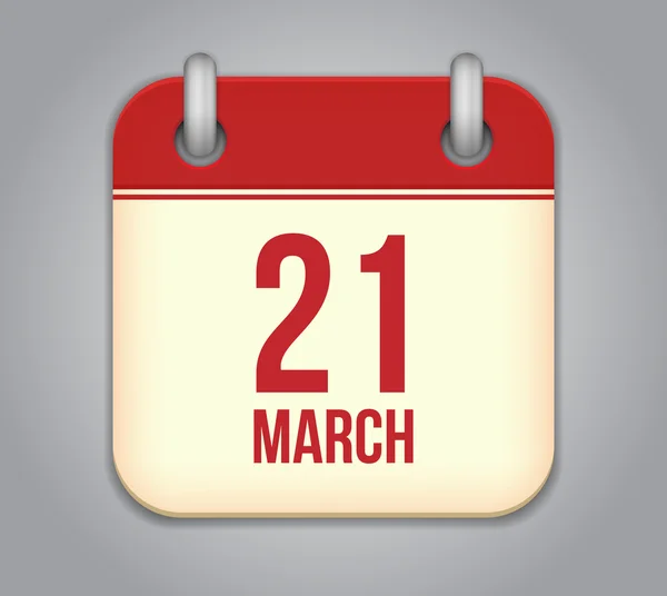 Icona dell'app calendario vettoriale. 21 marzo — Vettoriale Stock