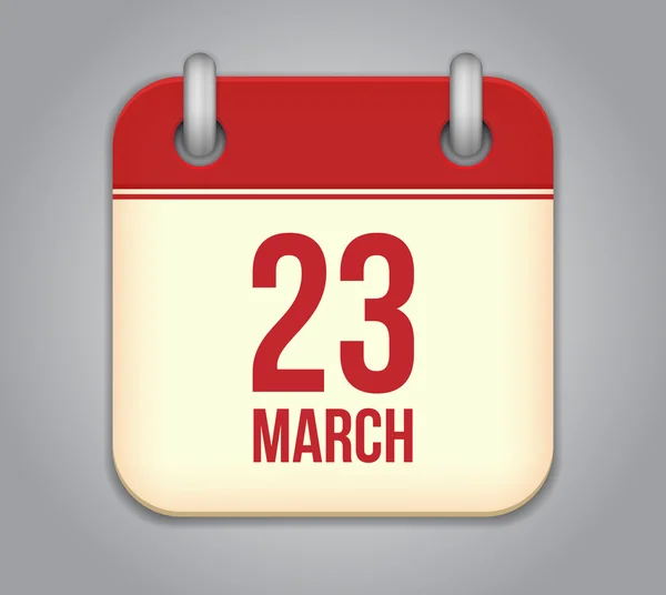 Icono de aplicación de calendario vectorial. 23 de marzo — Vector de stock