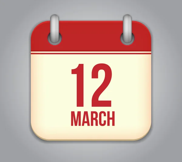 Icono de aplicación de calendario vectorial. 12 de marzo — Vector de stock