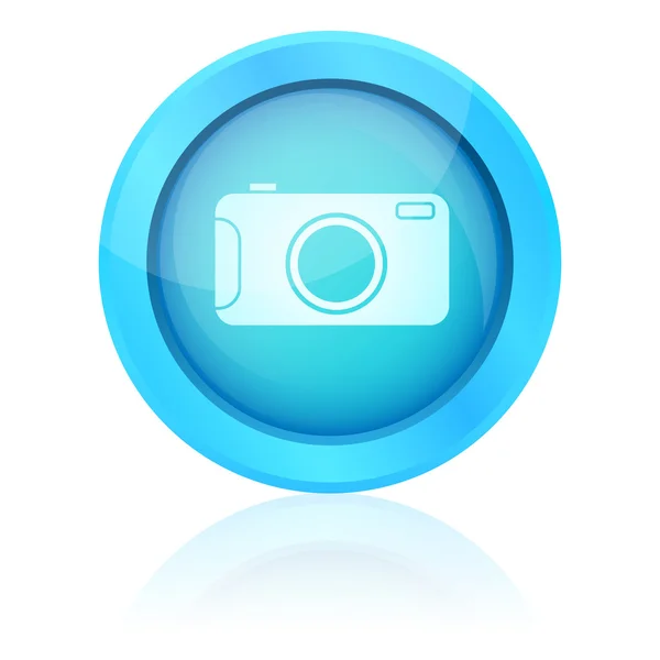 Blue vector photo button — Stock Vector